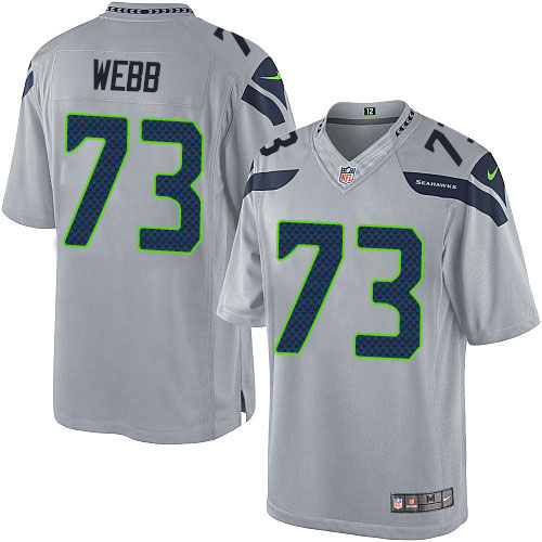 Youth Elite J'Marcus Webb Nike Jersey Grey Alternate - #73 NFL Seattle Seahawks